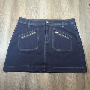 Express Jeans Denim Mini Skirt Women's Size 16 Dark Wash NWT Y2K Inspired